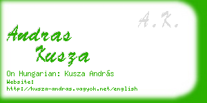andras kusza business card